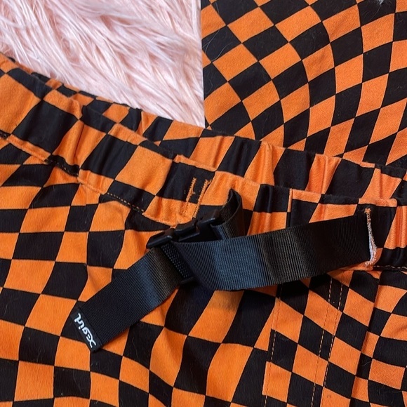 X-Girl Orange & Black Checker Print High Rise Pants Size‎ Medium - Picture 3 of 9